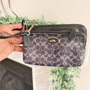 Coach Black and Purple Wristlet